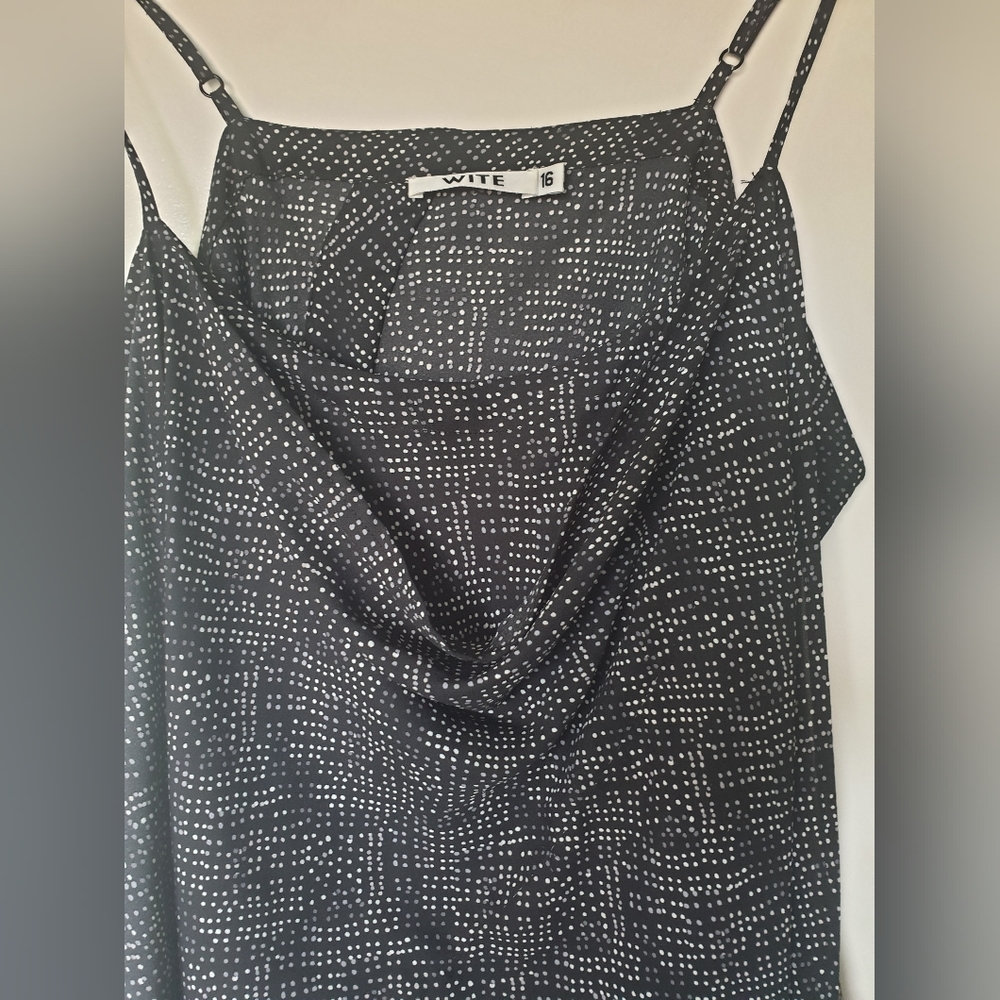 Midi Polka Dot Dress | AU16 Black Grey White - Picture 4 of 4